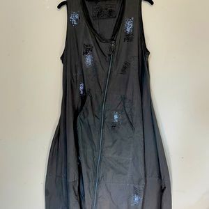 Rundholtz Black Label zipper Dress Handprinted